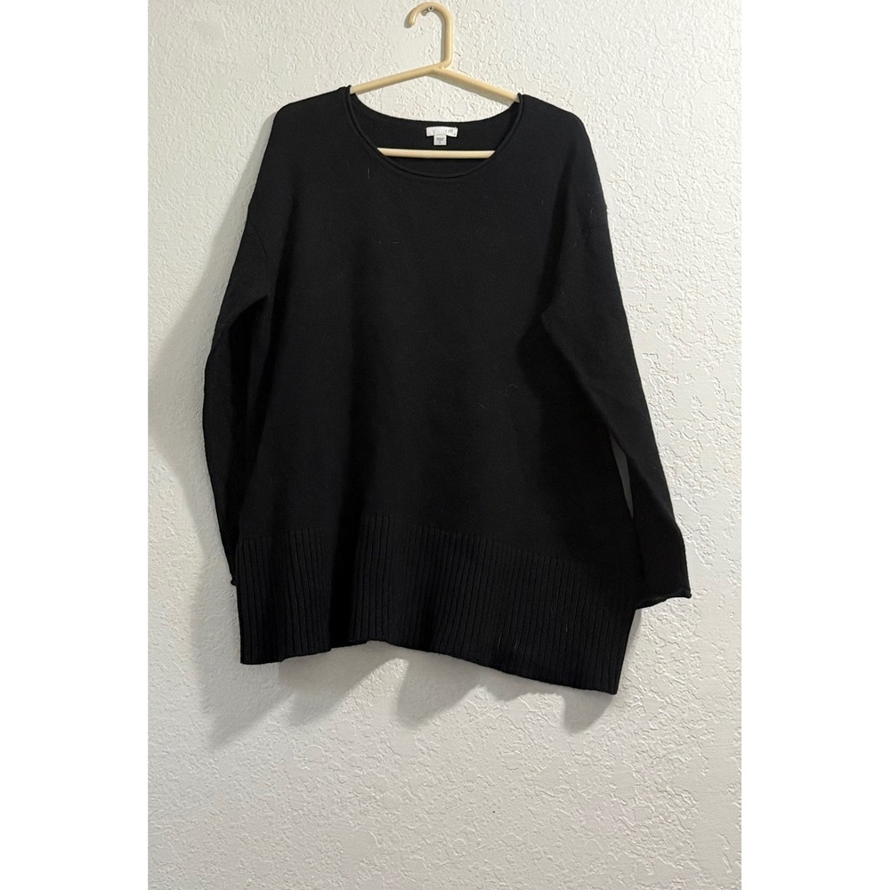 J crew black wool blend cozy warm sweater size XL professional office